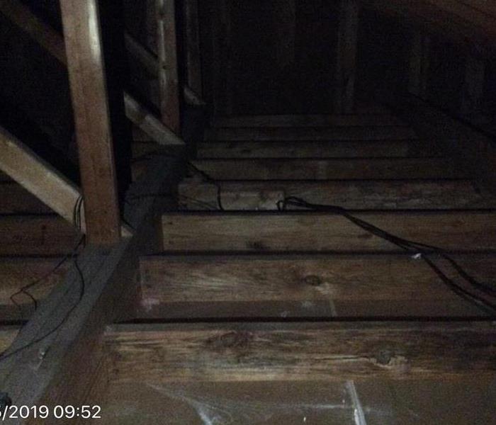 Attic after insulation removal