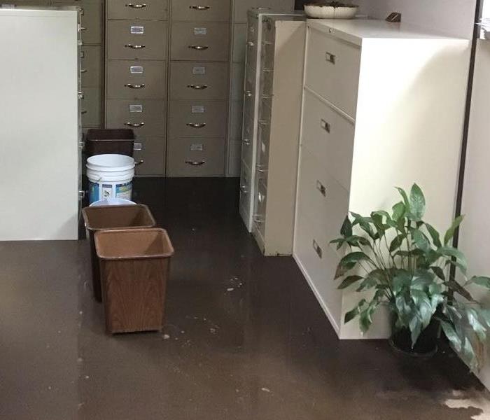Office building of flooded business